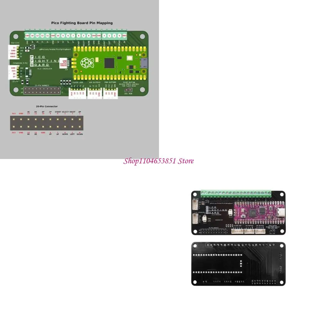 

Плата Arcade PCB Pico Fighting Board, используемая для поддержки Pico для ПК XInput и переключателя DInput