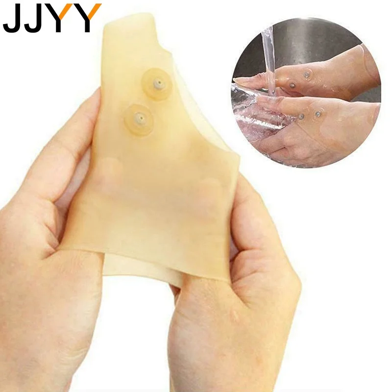 JJYY 1PC Magnetic Therapy Wrist Hand Thumb Support Gloves Silicone Gel Arthritis Pressure Corrector Massage Pain Relief Gloves