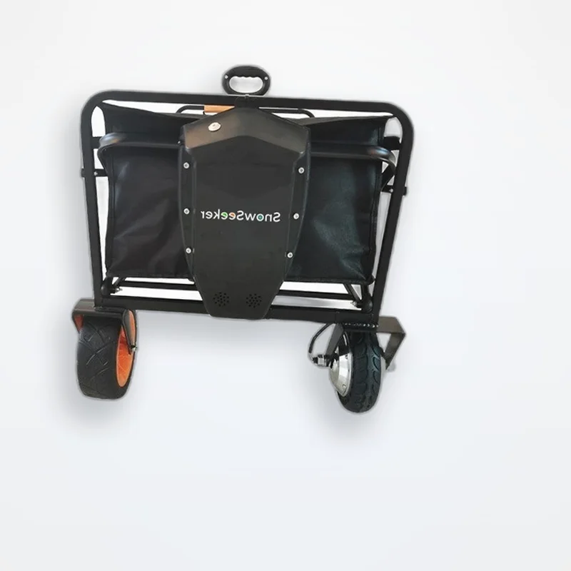 36V Electric Folding Camping Wagon Cart 150L 200kg Load,20cm Wheels with Table,Remote Control 20km Range Beach Shopping Trolley