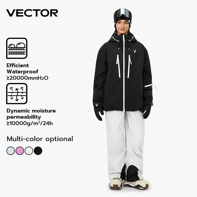 VECTOR Men Women Cotton  Skiing Jacket Top Waterproof and Durable Warm Snowboard Ski Double Board Single Board Outdoors 2025