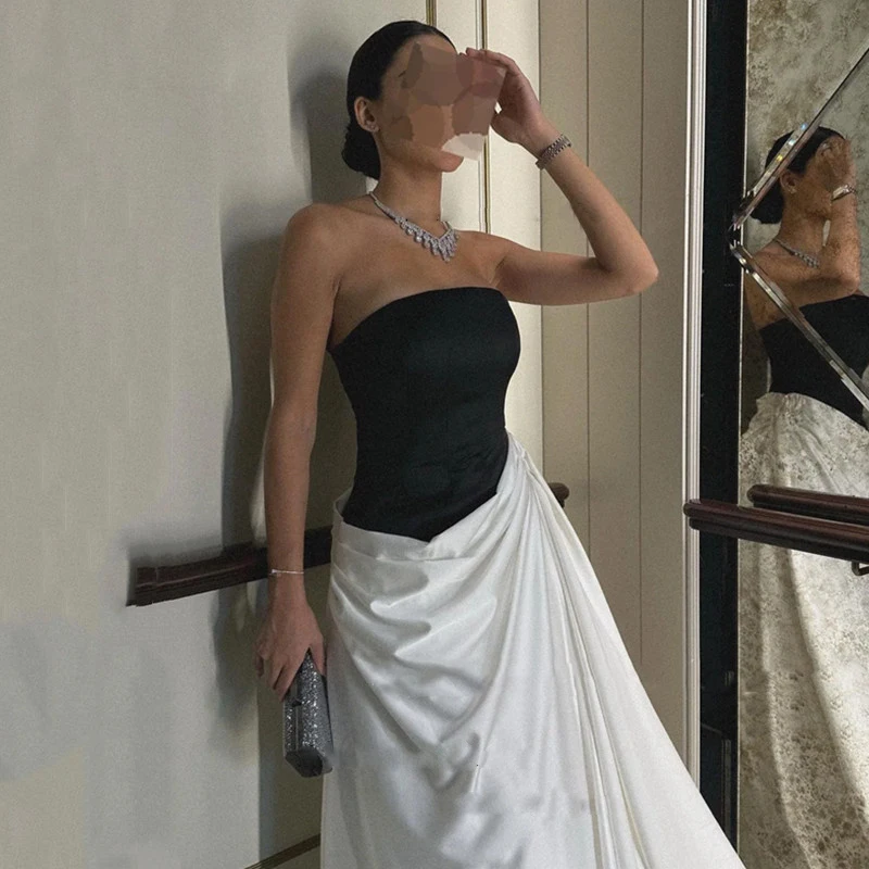 High-end Party Dresses A-Line Strapless Backless Slim Trailing Gowns for Party Pageant Prom Cocktail Evening Gowns