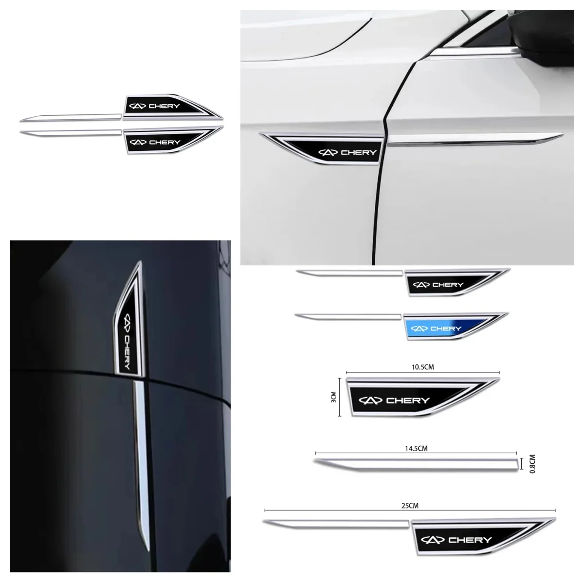 Metal Style Side Fender Badge Body Protection Decal Sticker Fit Chery Tiggo7 Tiggo8 Pro Omoda5 Jaecoo J7 J8 Jetour X70 X90 Auto