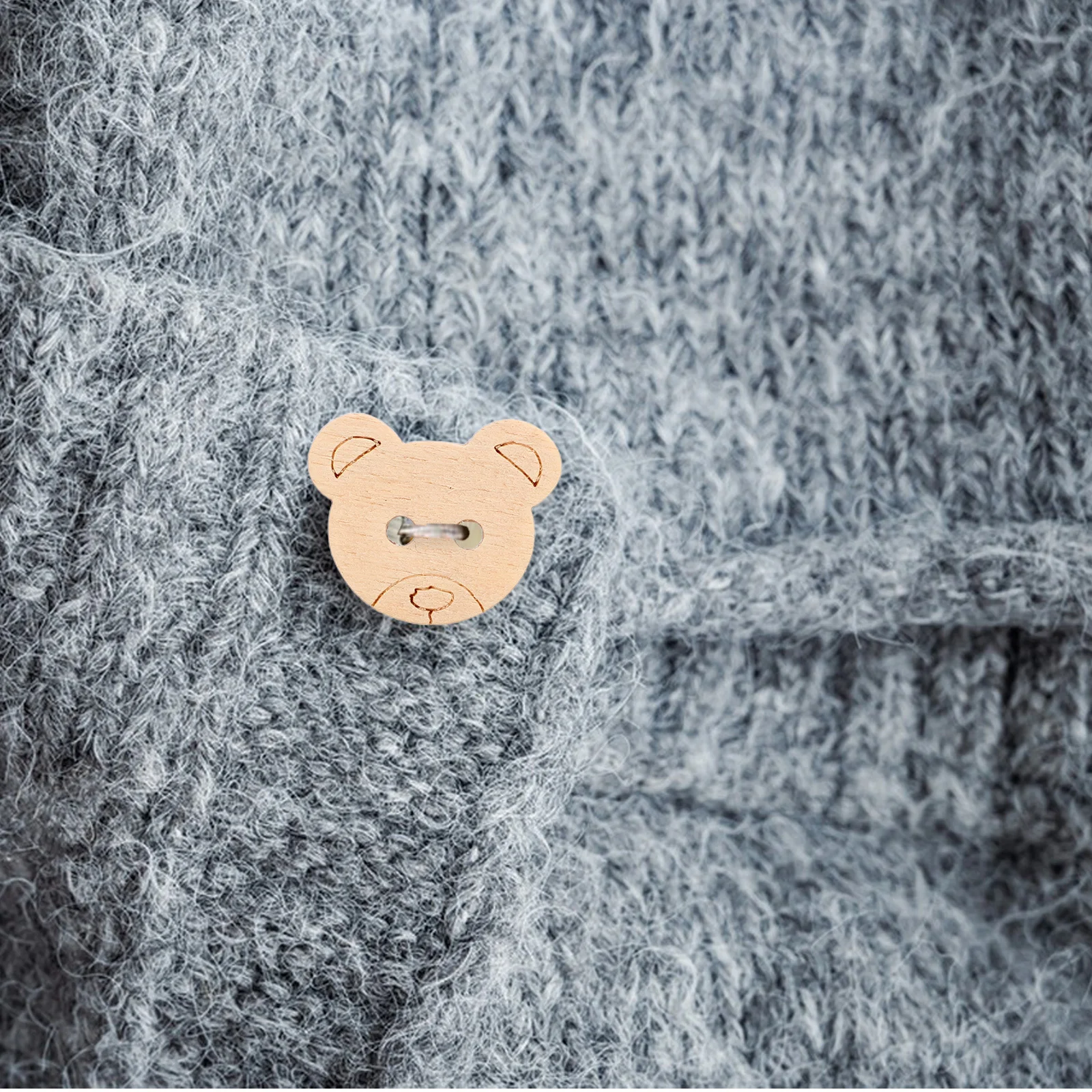 

100Pcs Wooden Bear Buttons Smooth Finish 2 Hole Sewing Supplies DIY Crafts Scrapbooking Animal Buttons Animal Shaped Button