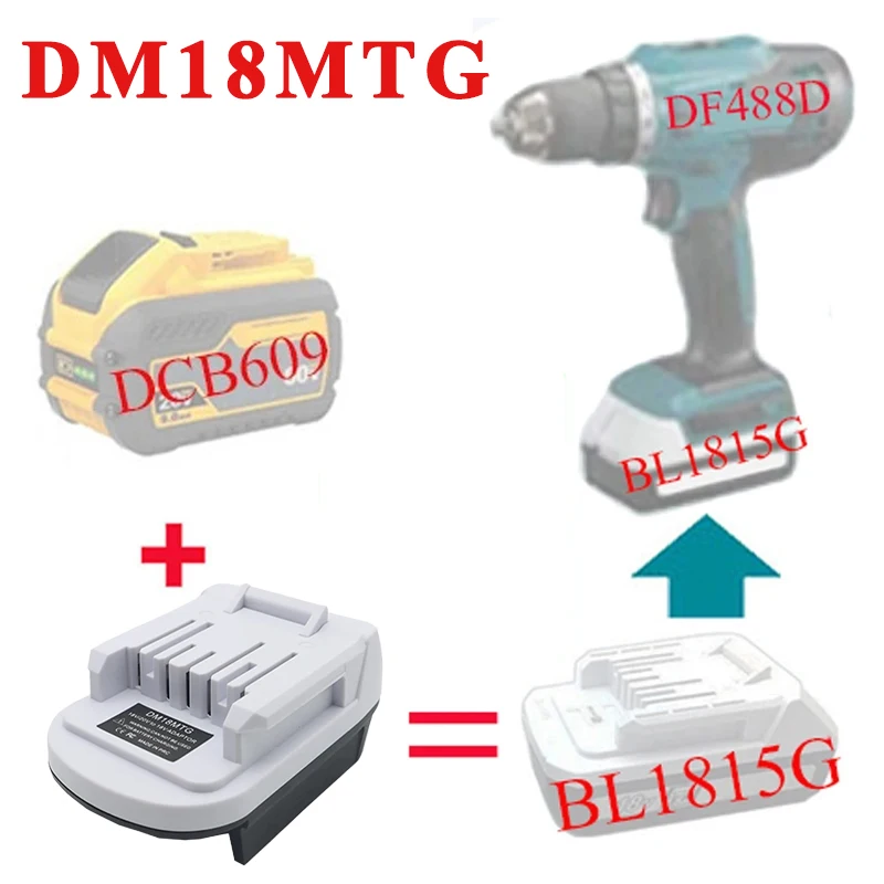 DM18MTG Adapter Converter  for Makita G Series Battery BL1811G BL1815G for DeWalt for Milwaukee 18V Li-ion Battery To Replace