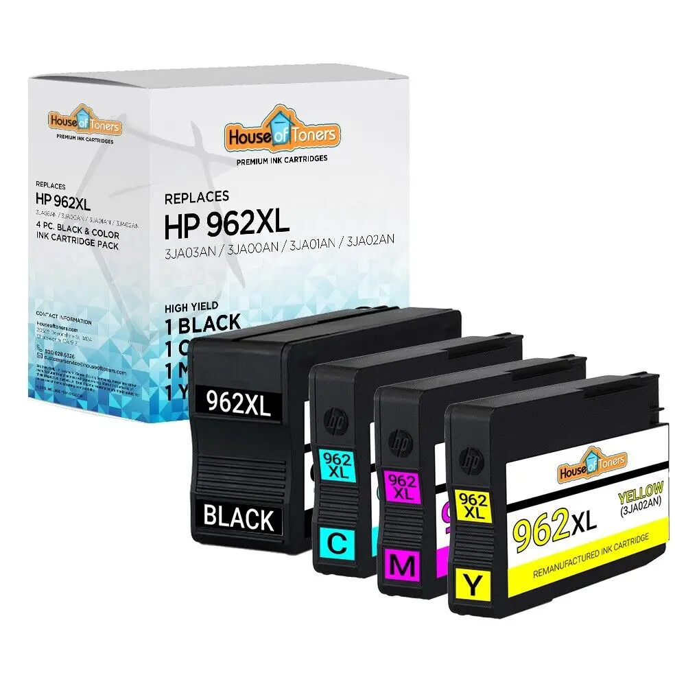 

4PK 962XL New Chip Ink for HP Officejet Pro 9010 9015 9018 9020 9025 All-in-One