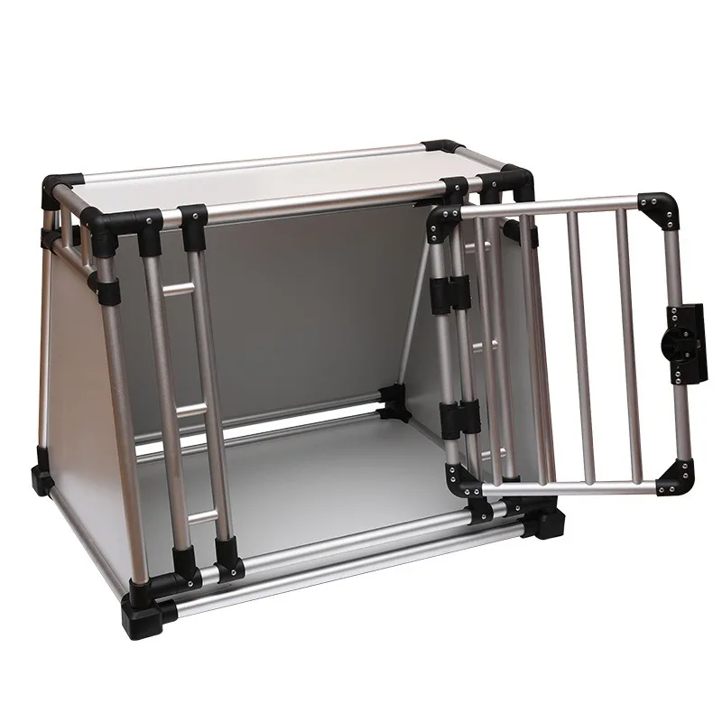 Pet cage, car aviation dog cage, air freight thickened and ventilated aluminum firm dog and cat large cage