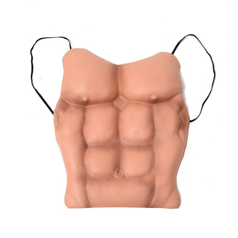 Falso Silicone Peito Muscular Camisas, Simulação Artificial, Tops do músculo abdominal, Crossdress, Cheap Body Shaper, Cosplay Halloween