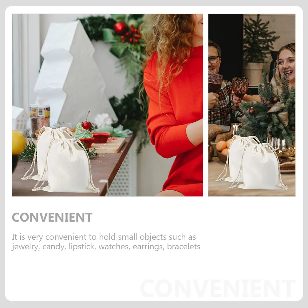 

3pcs Drawstring Pouches Cotton Storage Bags For Gift Packaging Candy Jewelry Wedding Party Favors Drawstring Bags