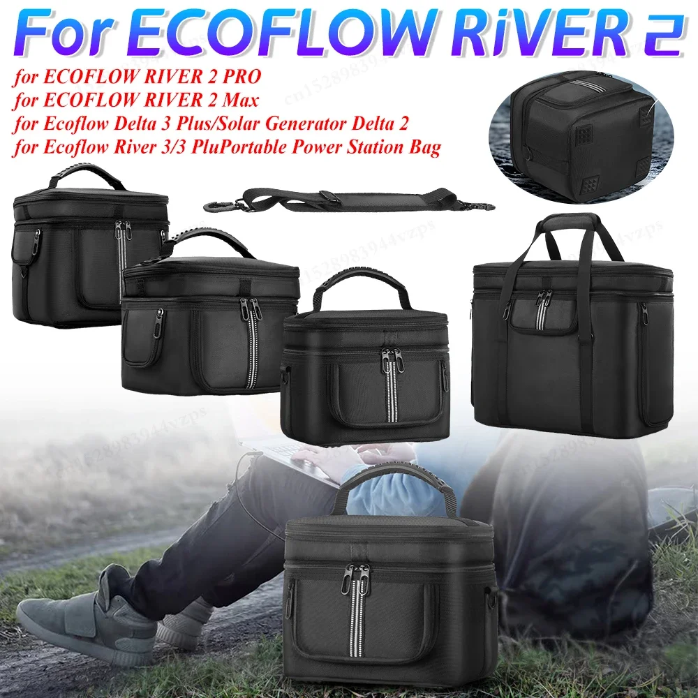 Full Protection Handbag for Ecoflow Delta 3 Plus/Solar Generator Delta 2/River 2 Pro/river 2 River Max/ 3/River3 Plus Travel Bag