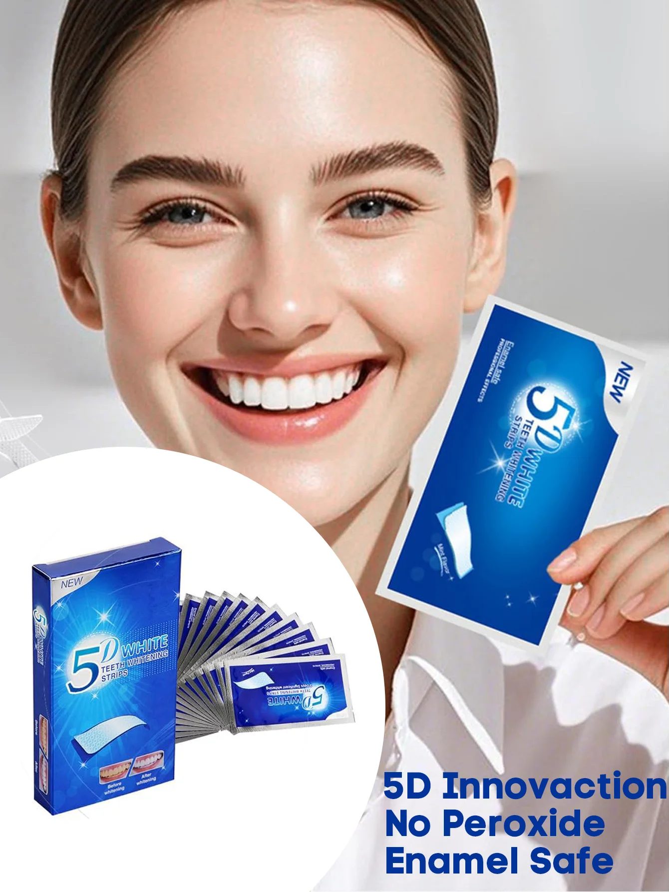 5D Teeth Whitening Strip 9D White Teeth Bleaching Strip Whitening Teeth Stickers  Oral Hygiene Care Remove Soda Coffee Tea Stain
