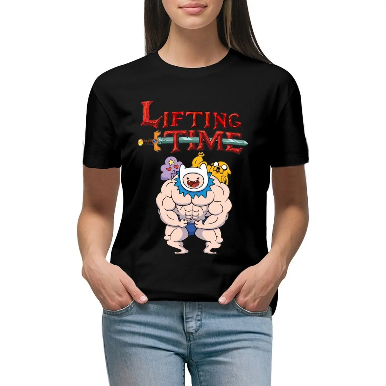 

Lifting Time T-Shirt blanks animal prinfor workout shirts for Women loose fit