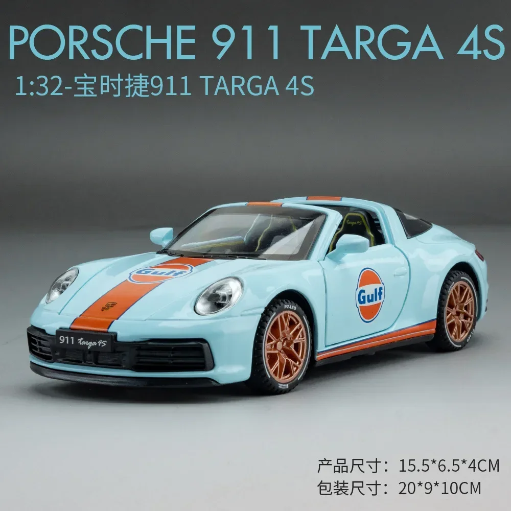 

1:32 Porsche 911 Targa 4S Convertible Simulation Alloy Car Model Decoration Collection Gift Toy Die Casting Model Boy Toy F365Fa