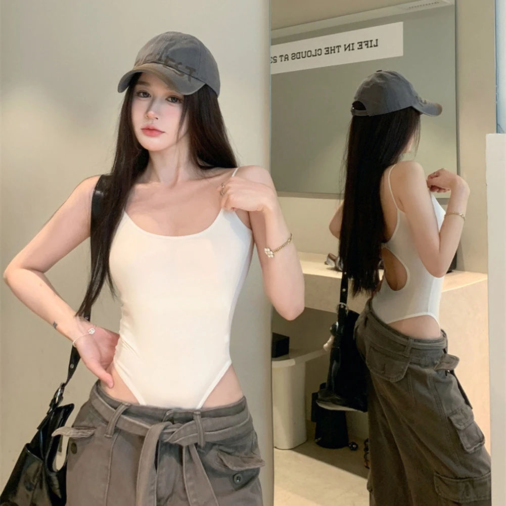 Club Night Out Vacation Wear Fit Weight 40-65 Kg Padded Bodysuit Spring Summer Bodysuit Round Neckline Sleeveless Design