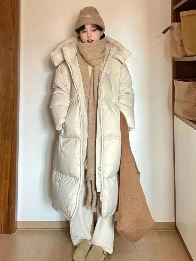 

Зимняя женская пуховая хлопковая куртка для поездок на работу, ветрозащитная, с капюшоном, теплая, длинная, стильная, для пирогов