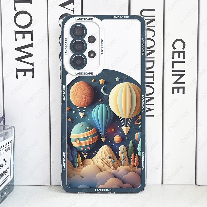 Case For Samsung Galaxy S20 Plus S21 FE S22 S23 S24 Ultra A53 A52 A54 A33 5G Printing Landscape Creative Mountain Phone Cover