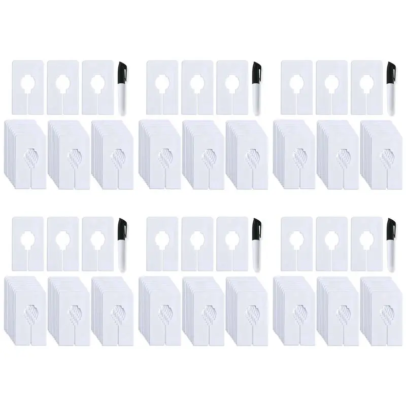 AT44-180 Closet Dividers For Hanging Clothes- Rectangle Clothing Size Dividers,White Closet Divider Set With Marker