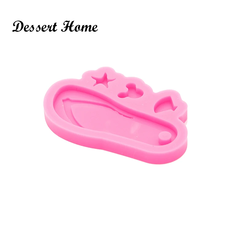DY0590 Glossy Resin Flip Flop Molds for Keychain, Silicone Molds DIY Epoxy Jewellery Making, Silicon Clay Molds