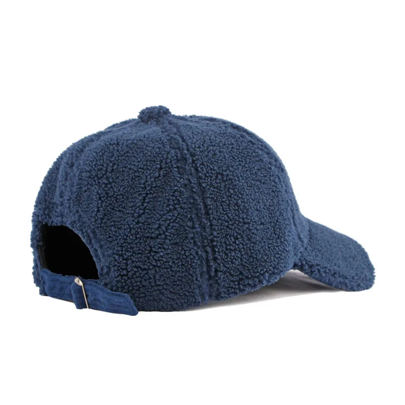 Autumn and Winter Women Baseball Cap Artificial Lamb Wool Hat Thicken Warm Men Sun Hat Plush Fuzzy Outdoor Version Tide Warm Cap