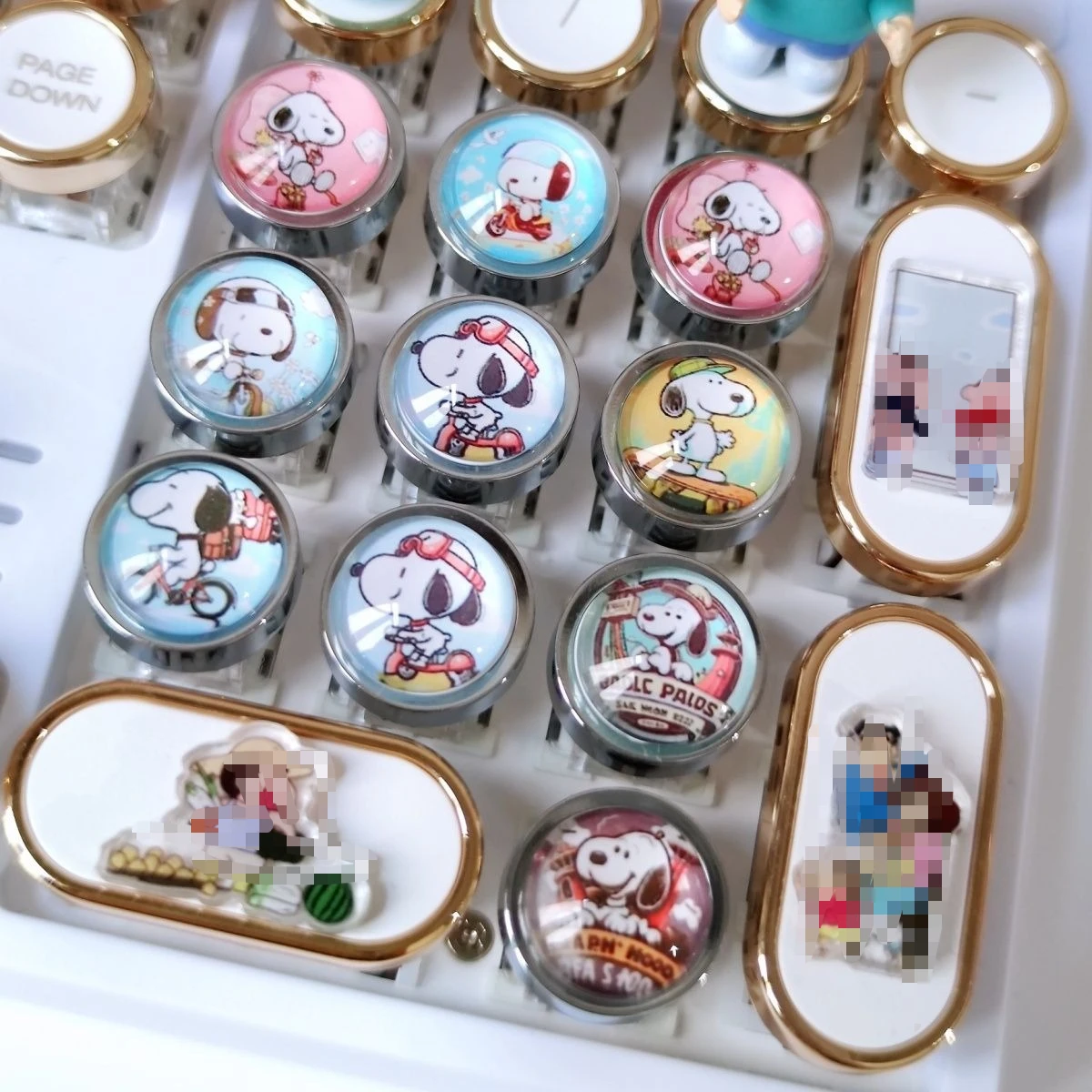 Snoopy Cartoon Cute Handmade Keycaps Creative Personality Male and Female Mechanical Keyboard Cross Shaft Keycaps Gift Wholesale