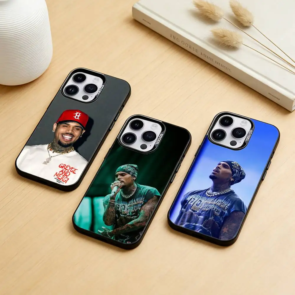 

C-Chris Brown Phone Case Color Silver Shell For IPhone 17 16 15 14 13 12 11 Pro Max Plus