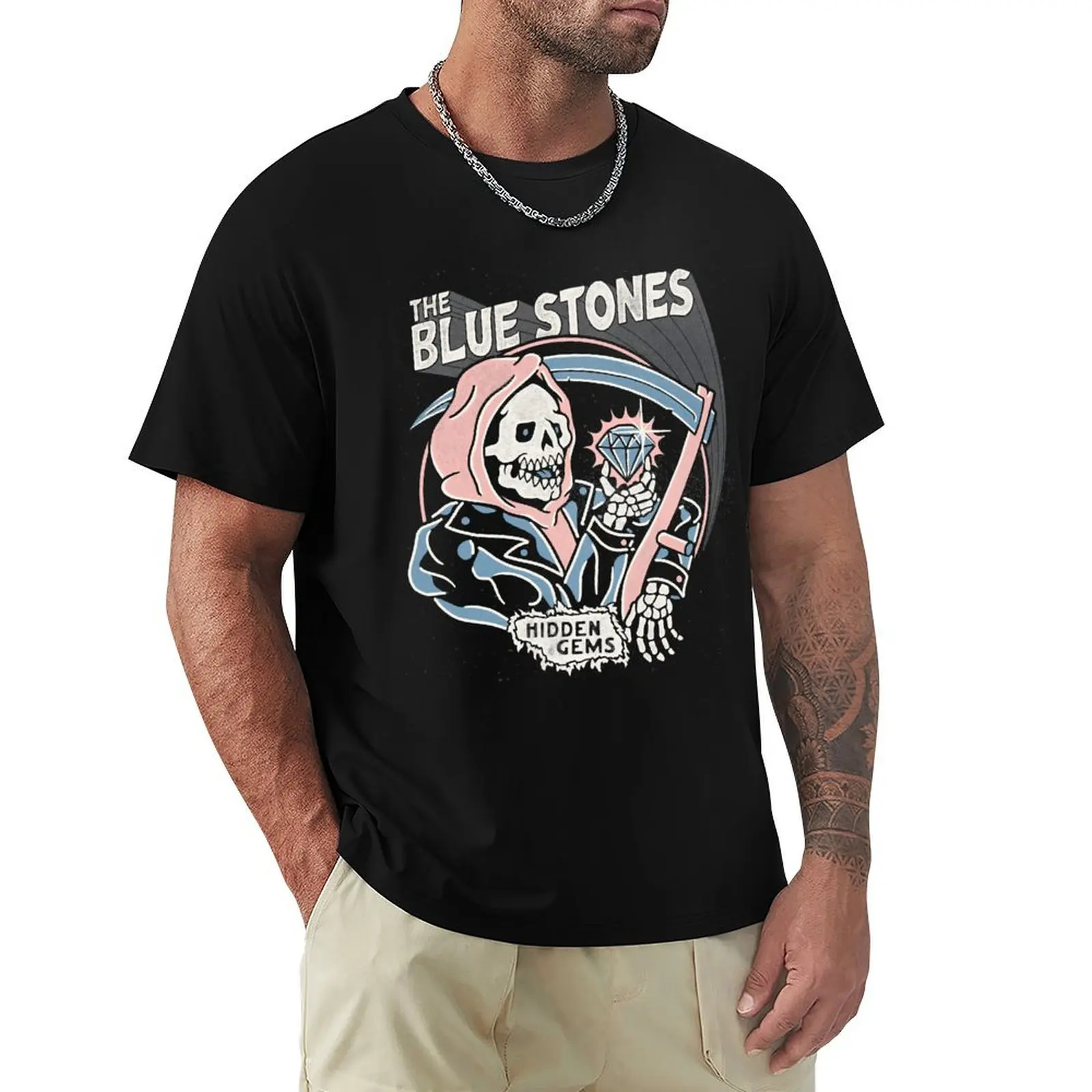 Gifts For Movie Fan The Blue Stones Retro Wave T-Shirt graphic t shirts for man T-Shirt