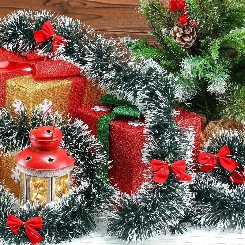 2M クリスマスリボンガーランド DIY 人工クリスマスティ - Tinsel Garland Decoration のレビューと価格