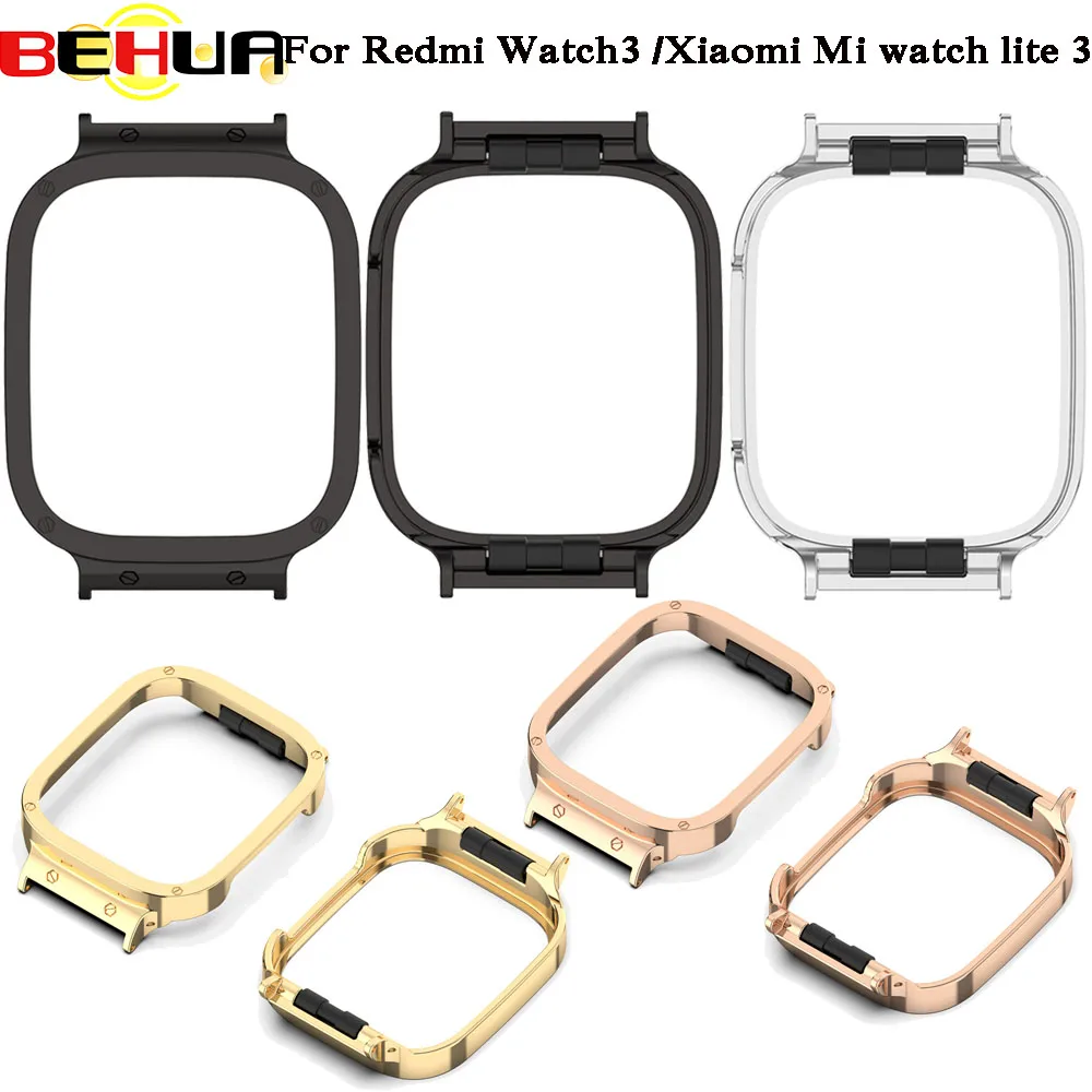

BEHUA металлический разъем заголовки рамка бампер чехол для Redmi Watch 3 защитный чехол для Mi Watch Lite 3 Аксессуары для умных часов