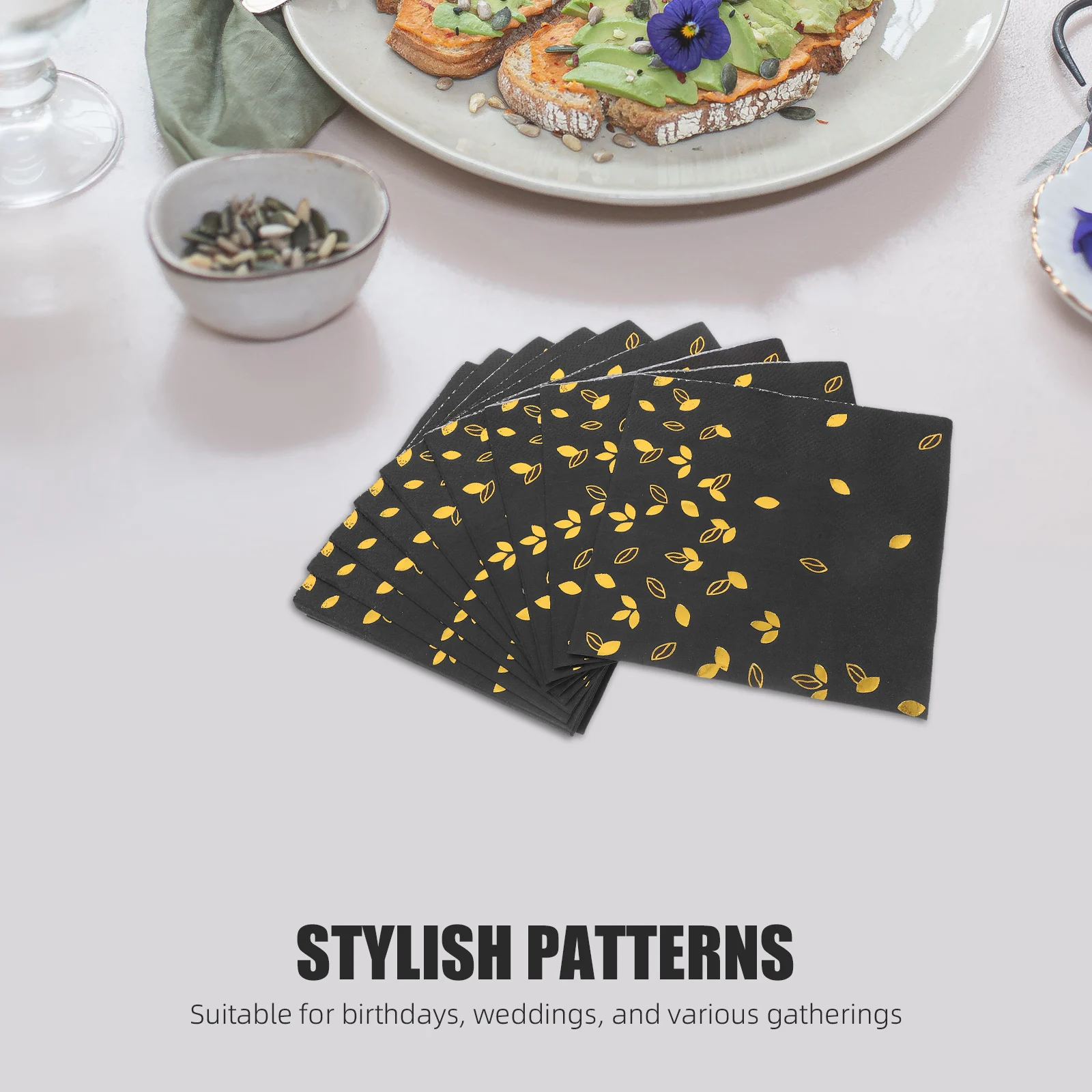 الذهب احباط المناديل الورقية الأبيض والذهبي أنيقة حفل زفاف وعيد ميلاد المتاح ضيف عشاء المناديل لينة ماصة الديكور