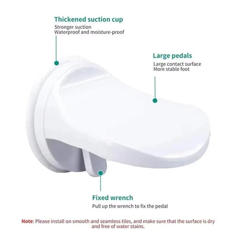 TKOH-soporte para ducha con ventosa, sin perforaciones, ventosa, antideslizante, para lavado de pies, soportes para pedales de zapatos para Baño