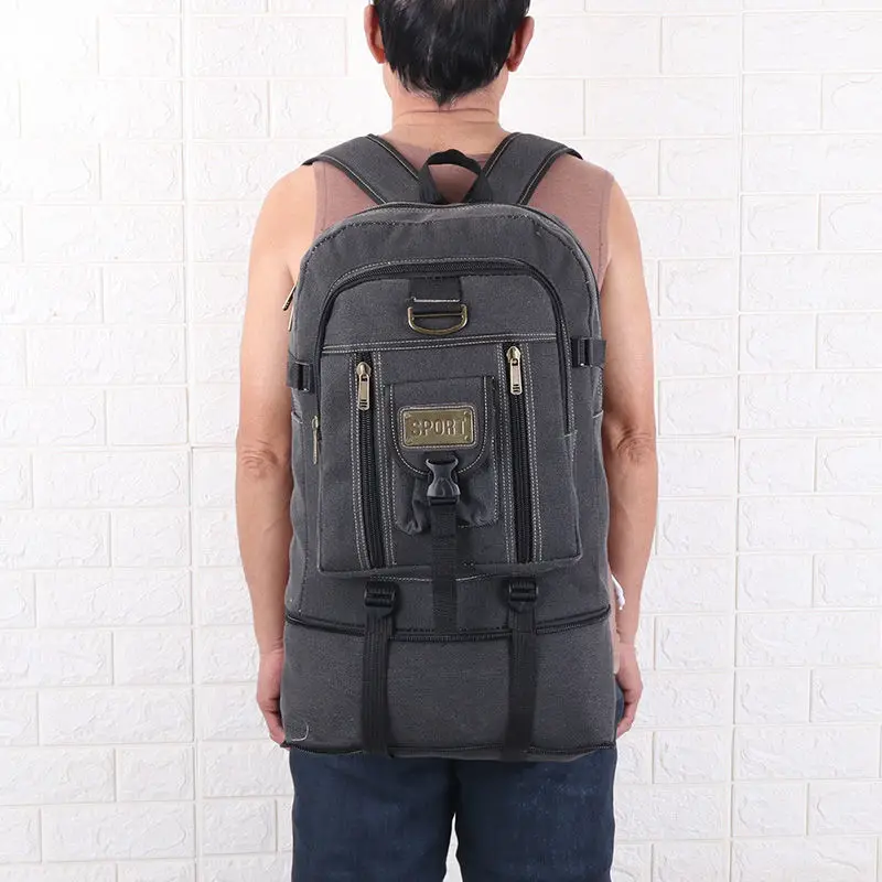 

Large Capacity Rucksack Man Travel Bag Mountaineering Backpack Male Luggage Canvas sport Bags for Boys Men Backpacks E84