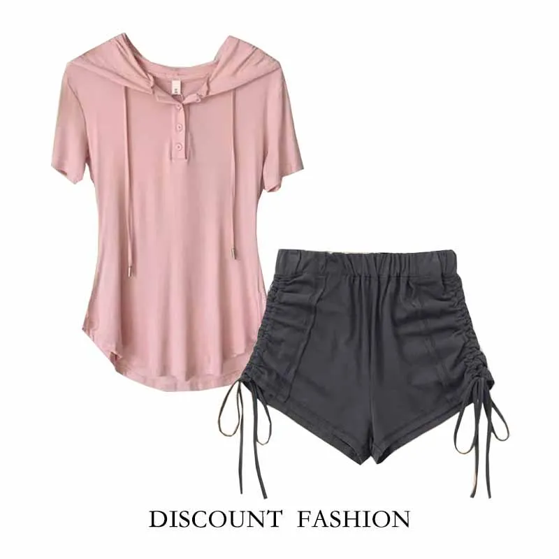 

Женская повседневная толстовка с капюшоном больших размеров, футболка ort Sve, комплект из двух предметов, весна-лето, Новое поступление, корейский свободный крой