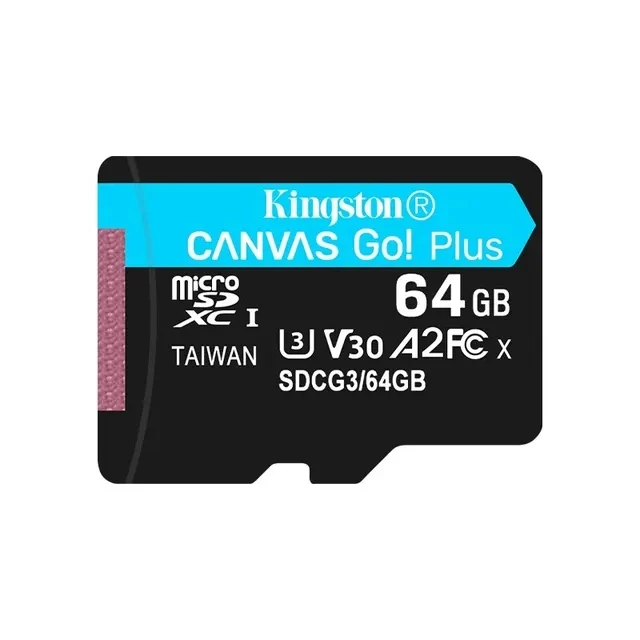 Oryginalne płótno Kingston Go! Plus karta microSD szybka karta pamięci 4K 64GB 128GB 256GB 512GB UHS-1 A2 dla smartfona