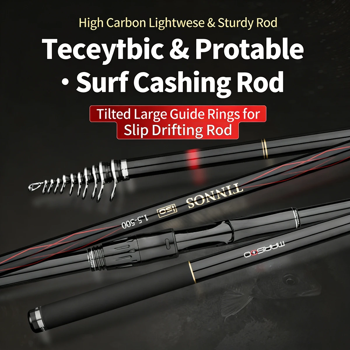 

MARISOO TINNOS 30T Carbon Fiber Ultra-Hard Surf Fishing Rod Suitable for Bank Fishing-Snapper/ Sea Bream