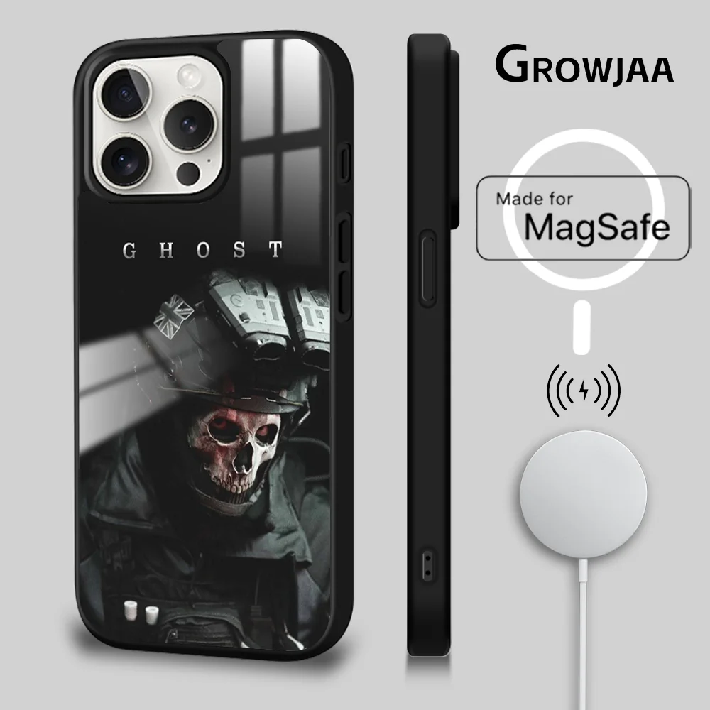 Ghost Warrior Phone Case For iPhone 15 14 13 12 11 Pro Max Plus Magsafe Wireless Charging Cover