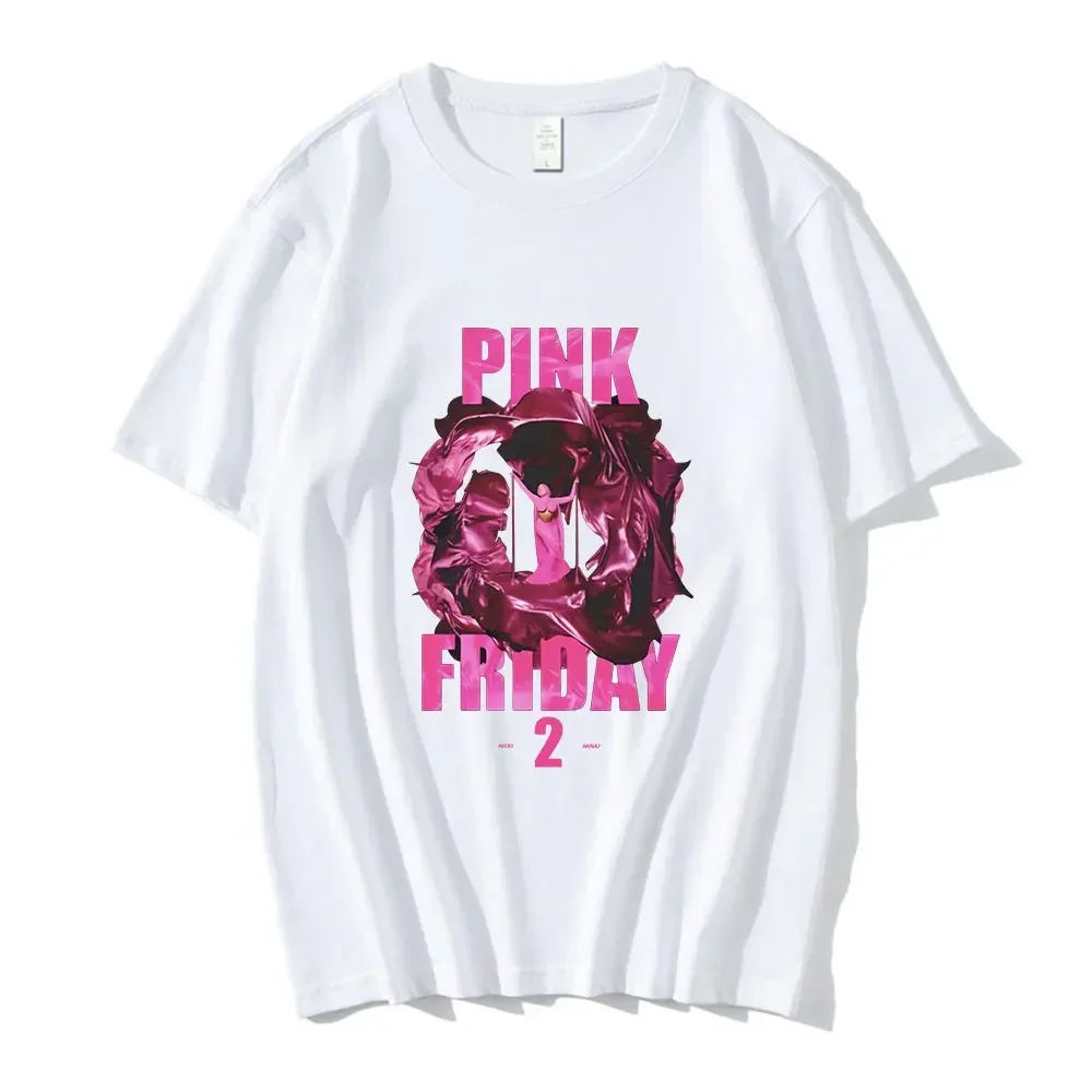 Classic Pink Friday 2 Album Graphic T Shirts for Woman Rap Singer Nicki Minaj's Fans Tshirt Hiphop Short Sleeved Streetwear Tops