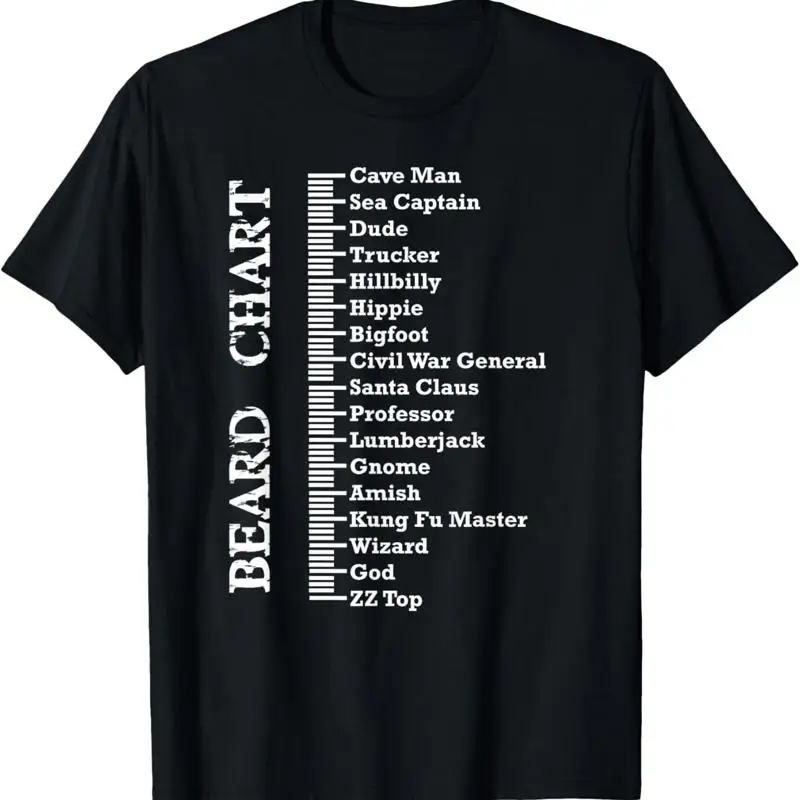 Mens Beard Measurement Chart For Bearded Men T Shirt