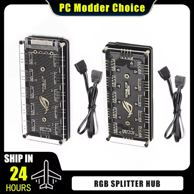 

Кабель-разветвитель 5В 3-контактный ARGB RGBW для ASUS AURA SYNC RGB, 10-портовый, с питанием от SATA, для светодиодных лент, RGB-вентиляторов и кулеров ПК