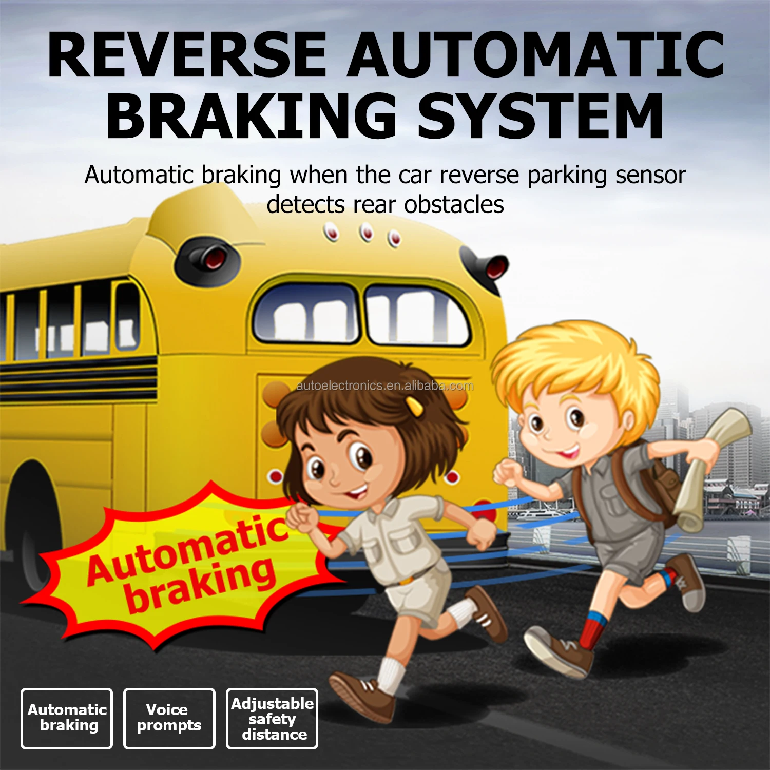 24V Auto Reverse Braking System ADAS Fußgänger-Kollisionsvermeidungs-Rückfahrhilfe