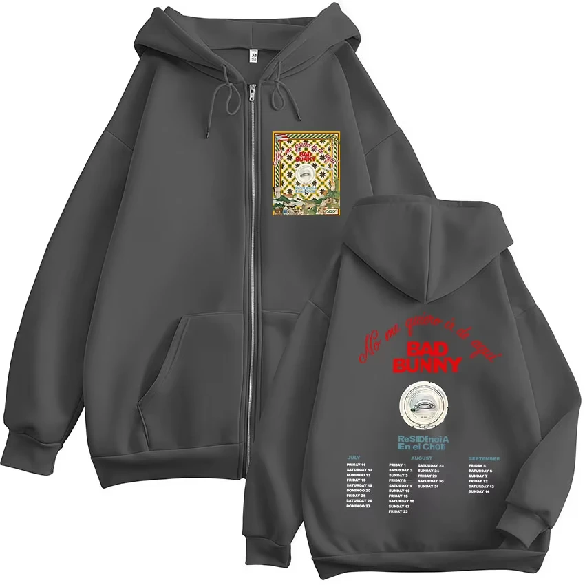 باد باني نو مي كويرو آير دي أودو جولة السكن 2025 سستة هوديس الرجال النساء الهيب هوب موضة زمم بلوزات سترة معطف