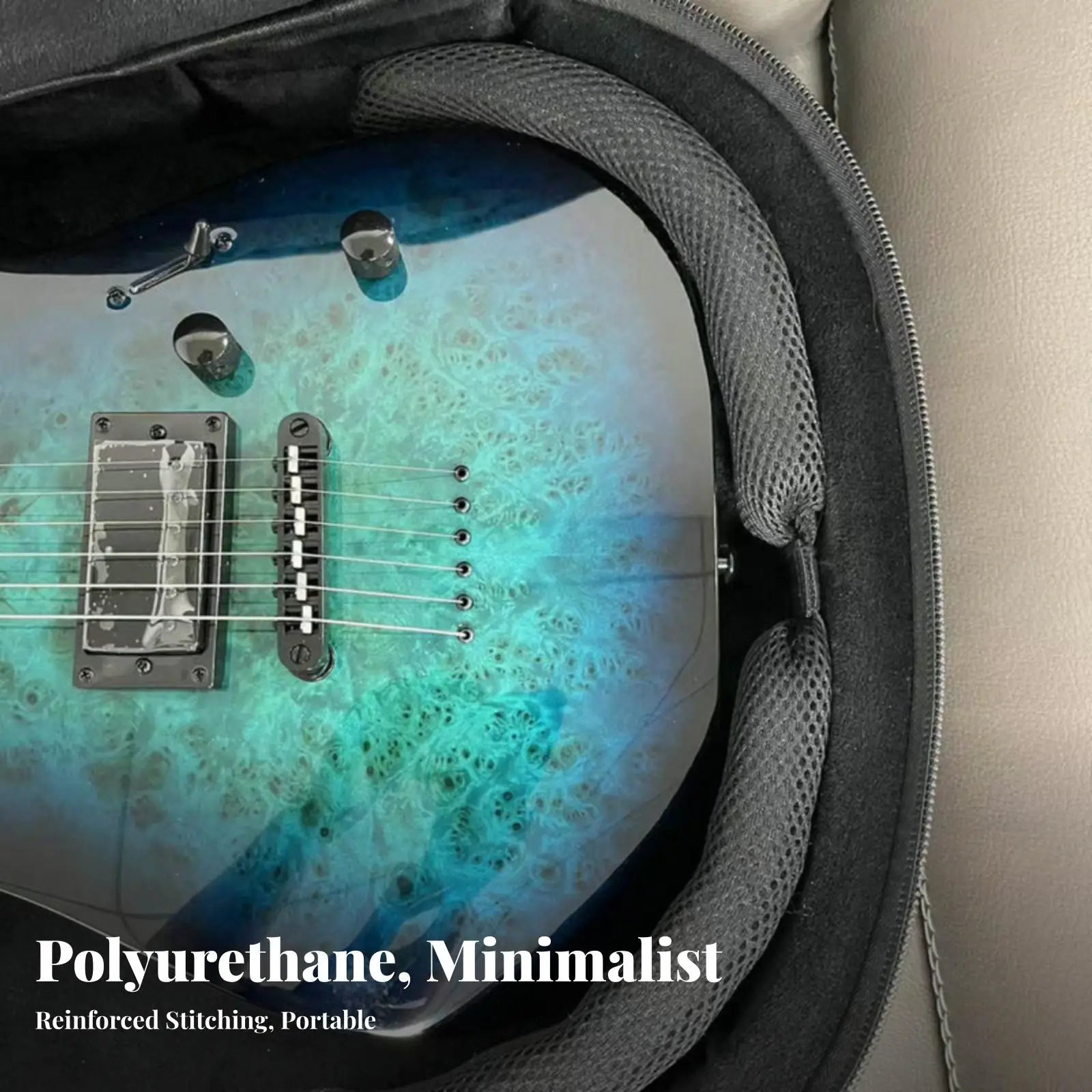 Electric Guitar Soft Transport Bag with Thick Foam Padding Water Resistant Exterior and Backpack Carrying Straps