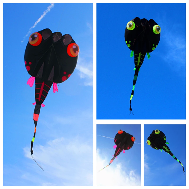 free shipping black tadpole kites flying soft kite nylon fabric kites for adults kite factory ripstop fabric outdoor toys kevlar