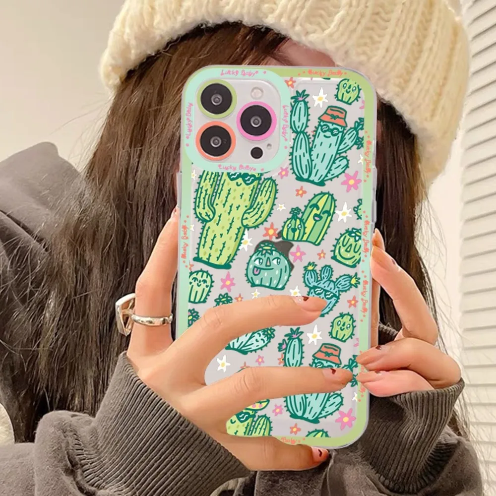 Cartoon art summer Cactus Phone Case For Samsung A 10 20 30 70 13 21 32 72 22 51 52 53 71 73 32 4g 32 5g Fundas