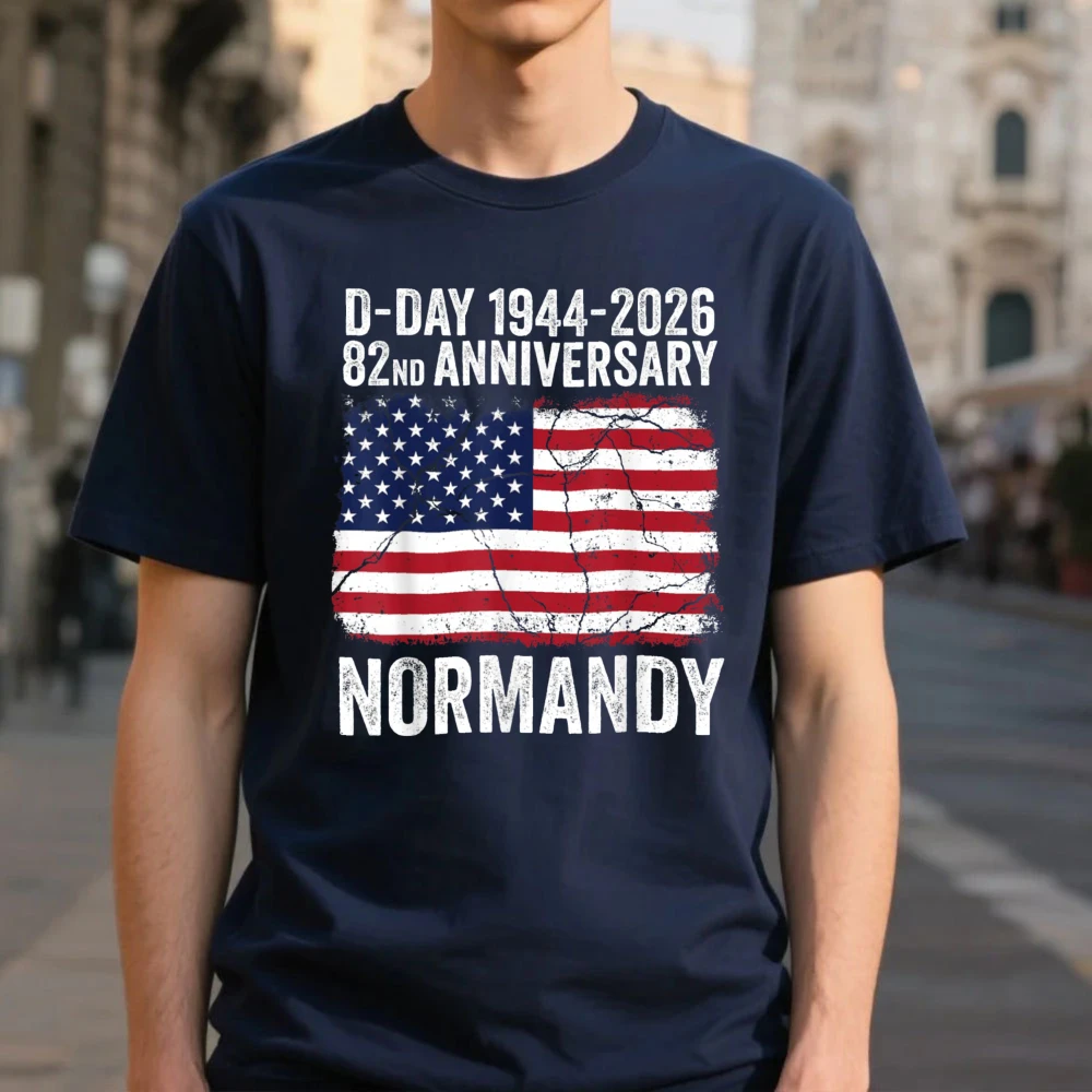 D-Day 82nd Anniversary 1944-2026 Normandy T-Shirt Classic Memorial Clothing Men Women Unisex Summer Crewneck Cotton Tee Tops