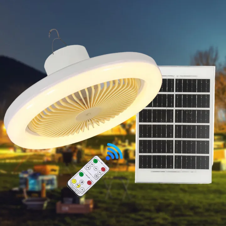 

6000mh Ceiling Fan Light Solar Camping Fan Light Remote Control Portable Wireless Ceiling Electric Tent Hang lamp Outdoor