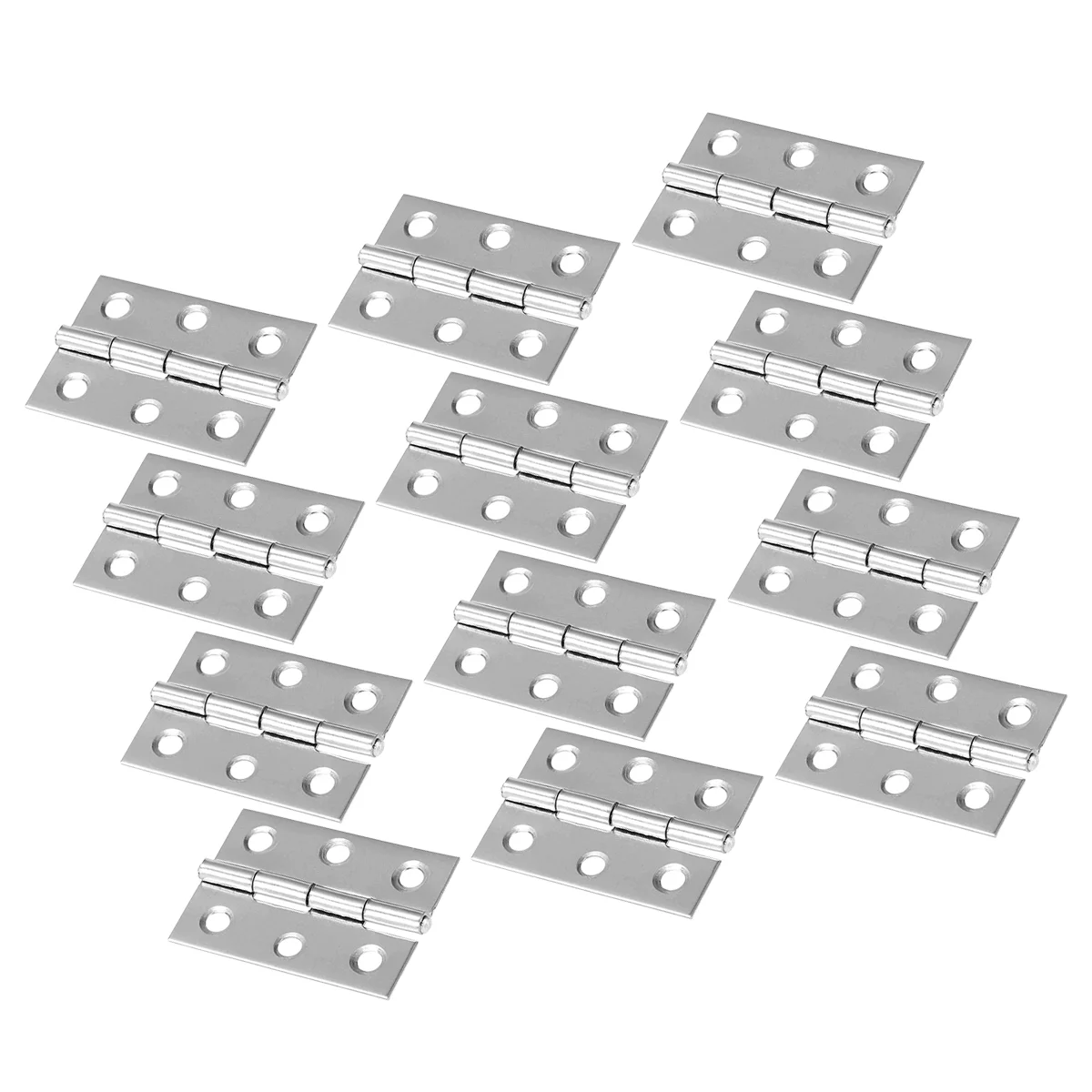 30PCS Folding Hinges Portable Stainless Steel 2 Inch Hinge Loose- leaf Mute Flat Hinge for Window Home