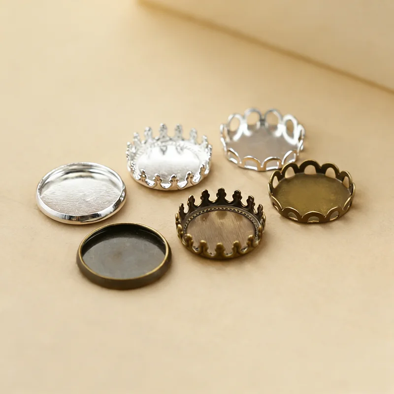 10 sztuk 12mm materiał mosiężny Cameo ustawienie podstawy Charms podstawa kaboszonu taca na zawieszki
