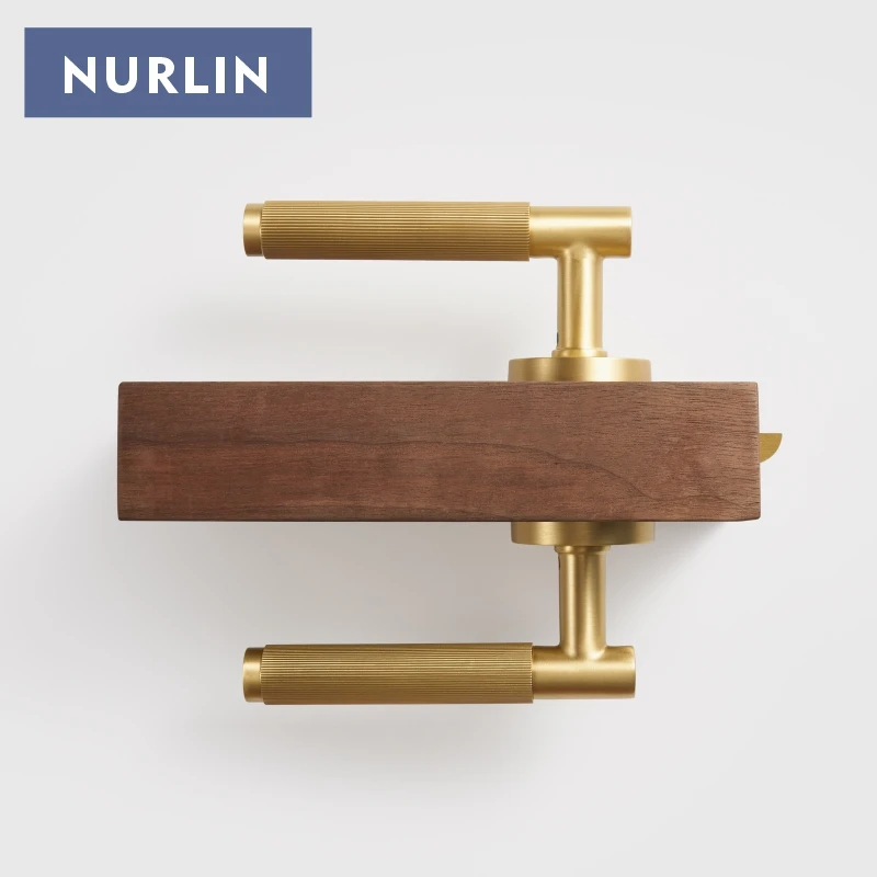 Nurlin Brass Linear Door Lever Handle Set Mortise Passage Privacy Thumb Turn Deadbolt Dummy Matt Bronze Black Gold Optional