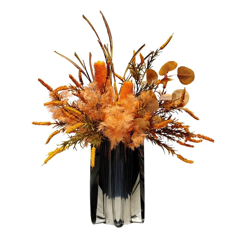 Modern light luxury flower arrangement dried flower living room ornament TV cabinet dining table coffee table model room soft de