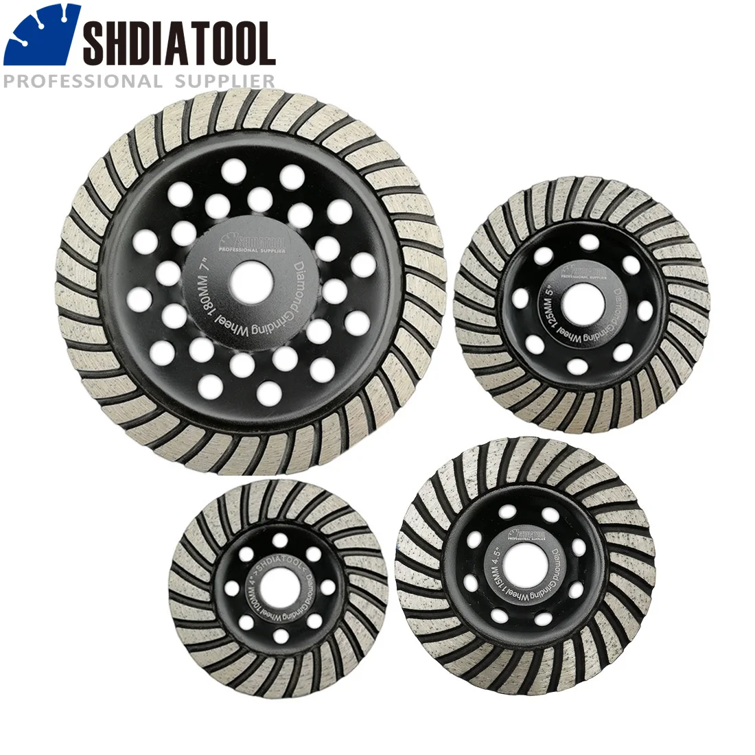 SHDIATOOL 1 szt. Diamentowa tarcza szlifierska turbo, średnica 4" 4.5" 5" 7", diamentowa tarcza do szlifowania i polerowania betonu, muru i cegły