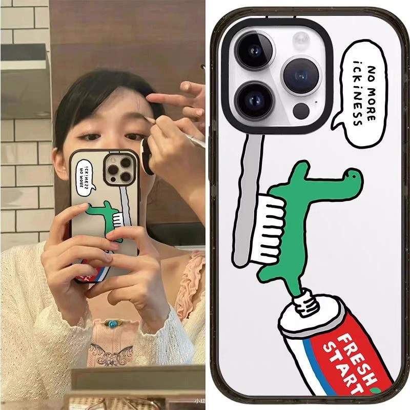 

Cute Fashion Dinosaur Black Border 2.0 Acrylic iPhone 11 12 13 14 15 Pro Max Protective Mobile Phone Case Cover Shell